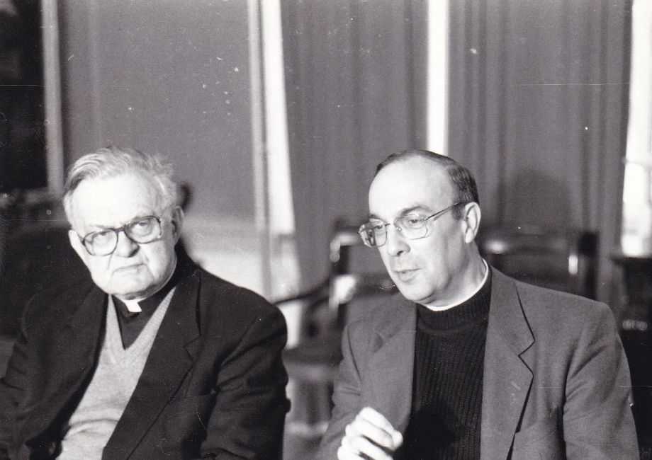 Mgr Mathen, Mgr Léonard et Mgr Musty.  02/1991 évêché de Namur.