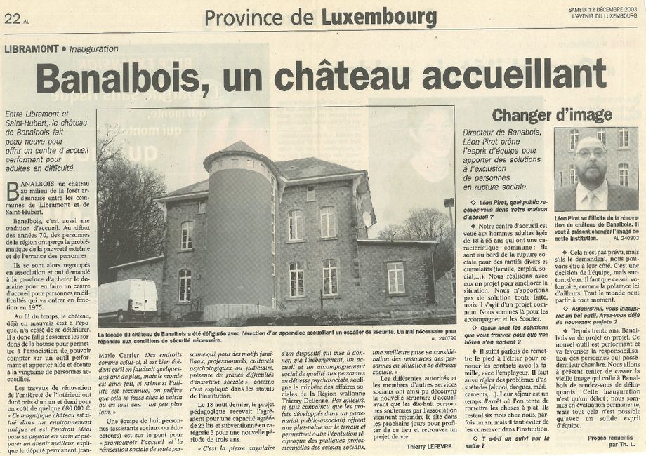 L'Avenir du Luxembourg du 13.12.2003