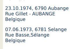 Joel Devillet né le 7 juin 73. Ci-dessus adresses jusque 1999